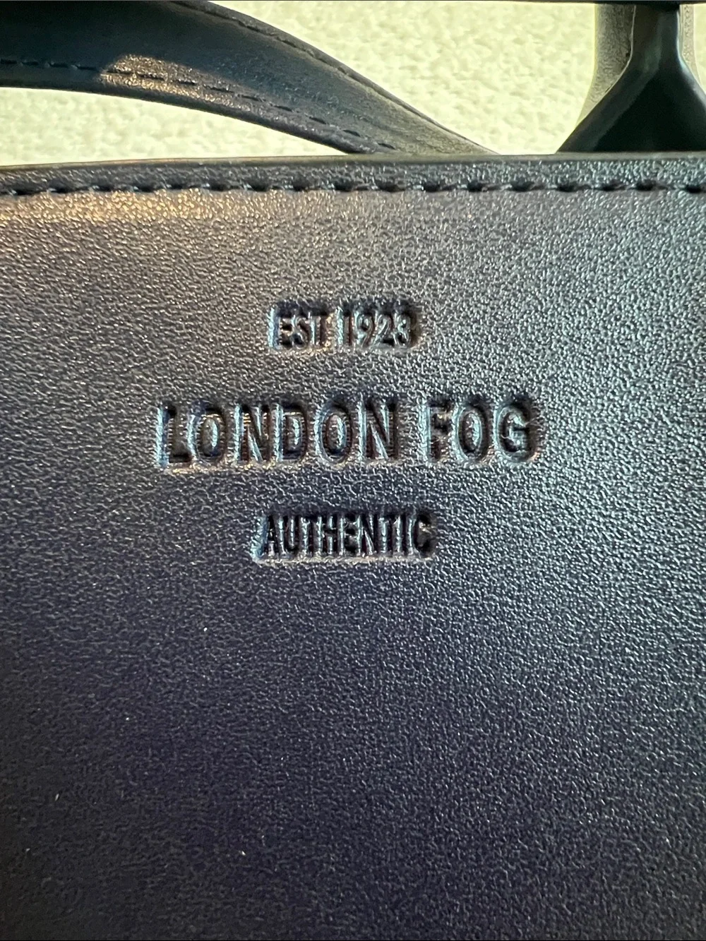 London Fog Navy & Natural Straw Convertible Satchel